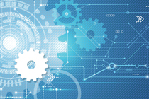 Picture of gears on a blue background