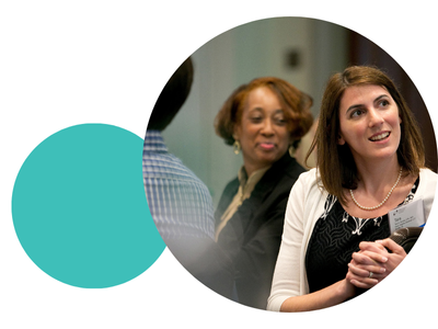 Professional woman at networking event