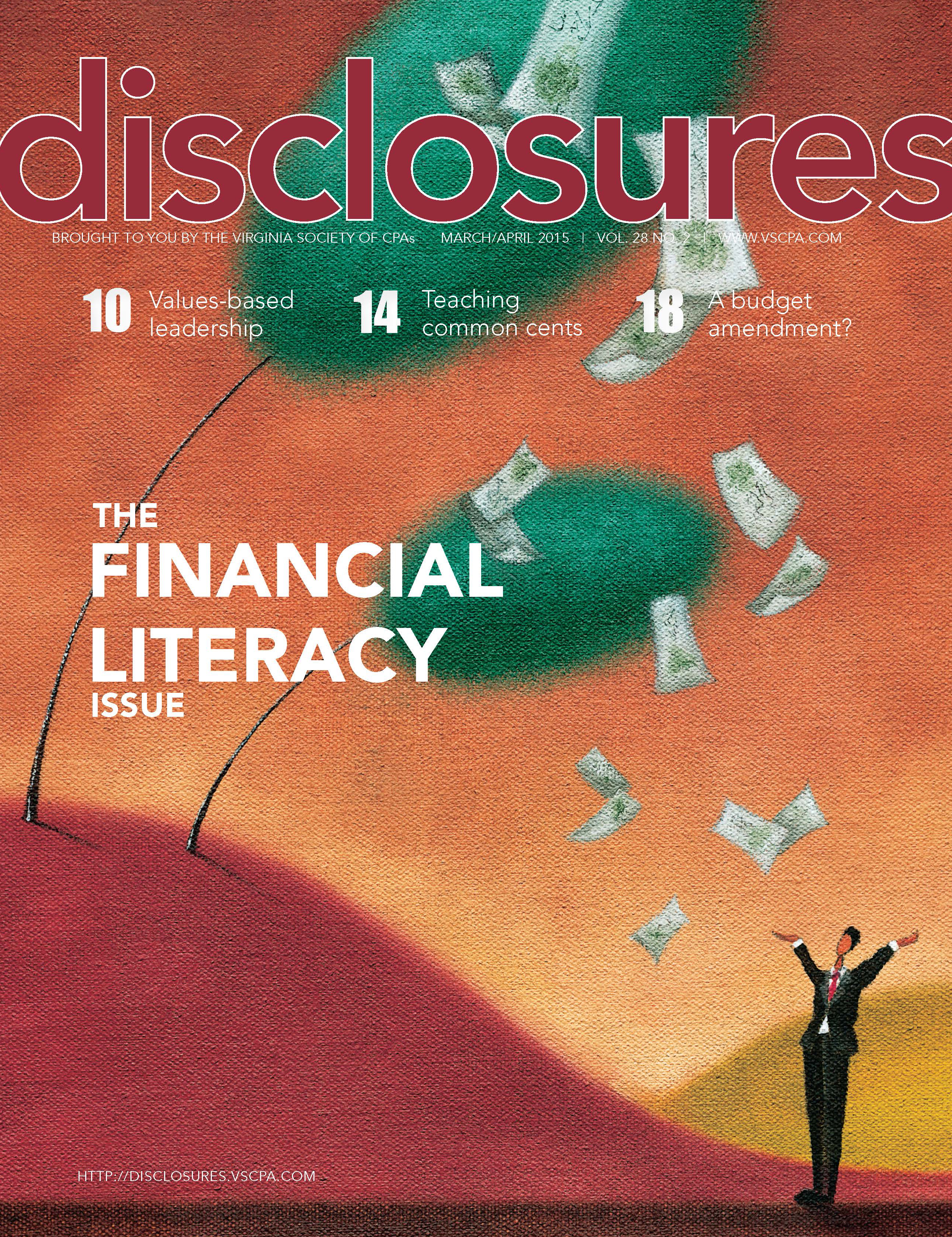 Cover of March/April 2015 issue of Disclosures