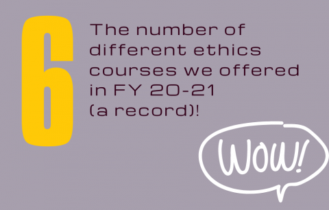 6 ethics course offerings in FY 20-21
