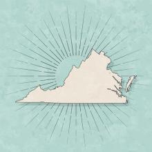 Antique map of Virginia outline